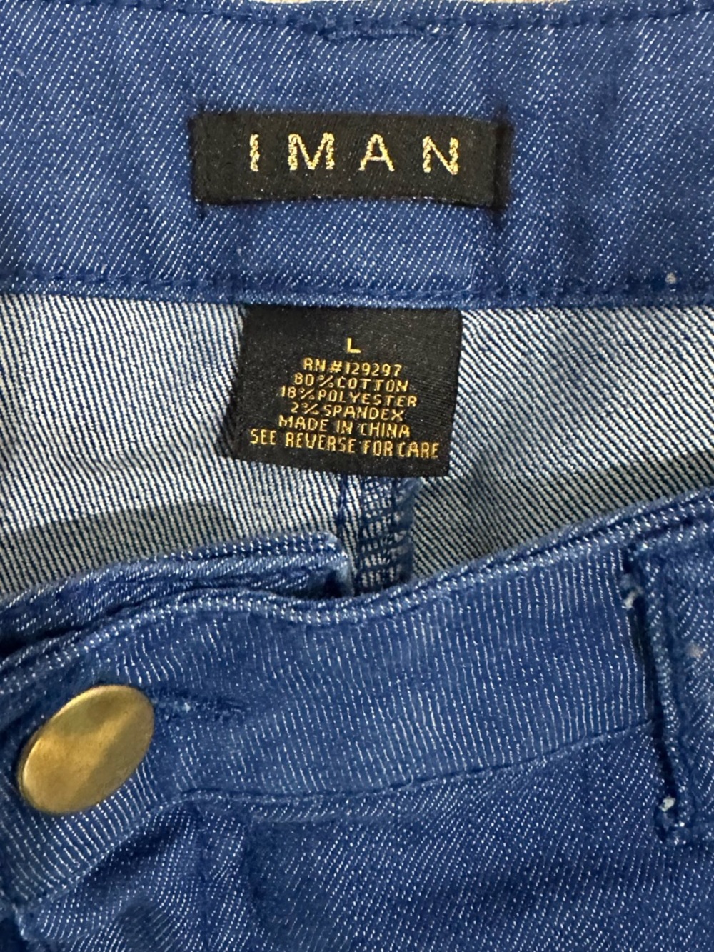 IMAN Global Chic Luxury Denim Dark Wash Straight Leg Jeans Women’s Size L - Picture 2 of 6